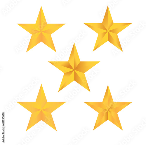 Stars rating icon set. Gold star icon set isolated on a white background