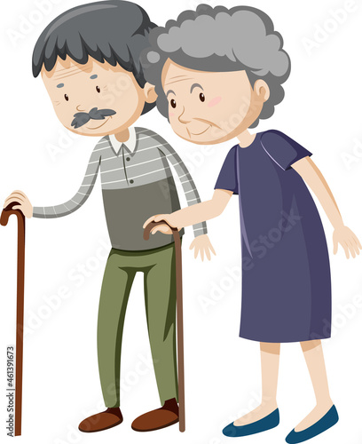 Member of family cartoon character on white background