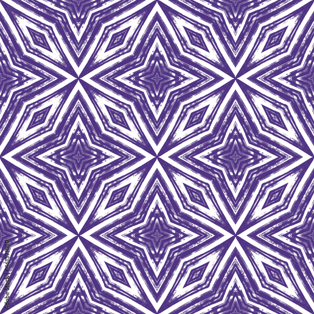 Mosaic seamless pattern. Purple symmetrical Mosaic seamless pattern. Purple symmetrical