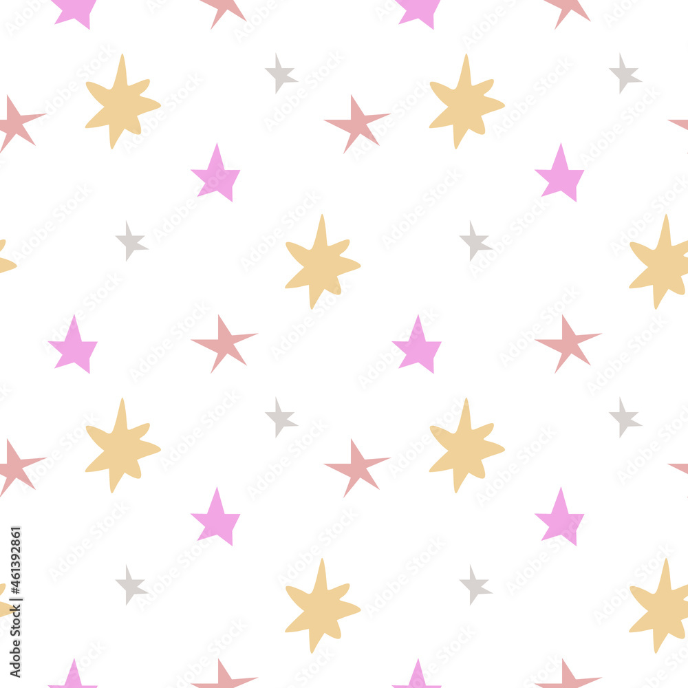 Vector seamless pattern for Christmas in flat pastel colors on transparent background. Cute, festive, winter print hand drawn.Design for textile, fabric, wrapping paper, packaging, scrapbook paper.