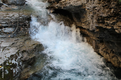 Waterfall In Johston Canyon  Banff National Park  Alberta