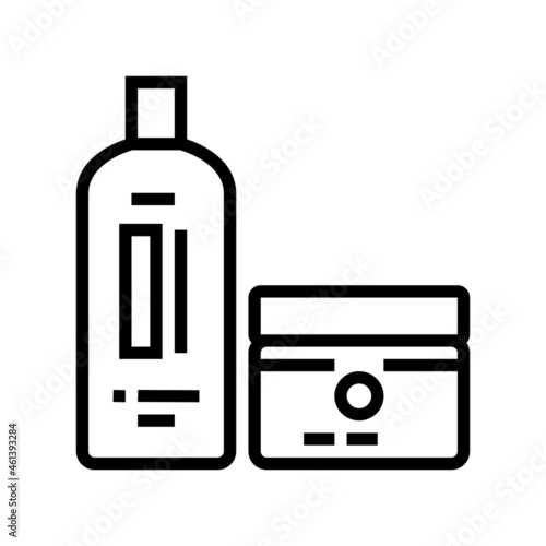 perm and hair straightener packages line icon vector. perm and hair straightener packages sign. isolated contour symbol black illustration