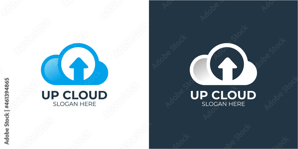 minimalist elegant cloud logo set minimalist elegant cloud logo set