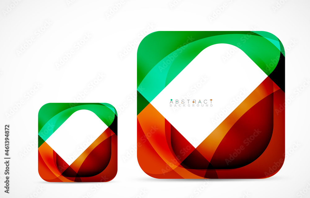 Minimal background. Abstract square shape with round corners created with wavy forms. Vector Illustration For Wallpaper, Banner, Background, Landing Page Minimal background. Abstract square shape with round corners created with wavy forms. Vector Illustration For Wallpaper, Banner, Background, Landing Page