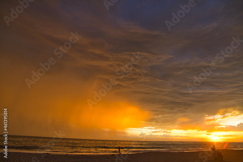 Lightning storm at sunset in Carpinteria © L. Paul Mann