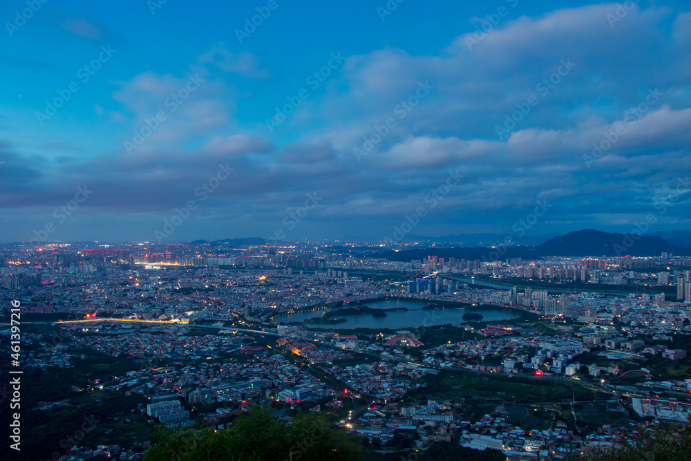 Panoramic view of the main urban area of Quanzhou, China.