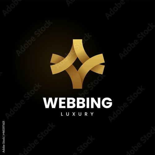 Vector Logo Illustration Webbing Gradient Colorful Style.