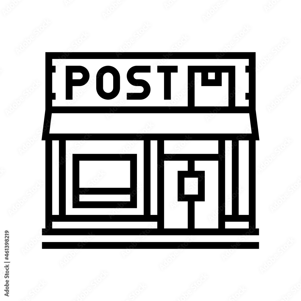 post office line icon vector. post office sign. isolated contour symbol black illustration post office line icon vector. post office sign. isolated contour symbol black illustration