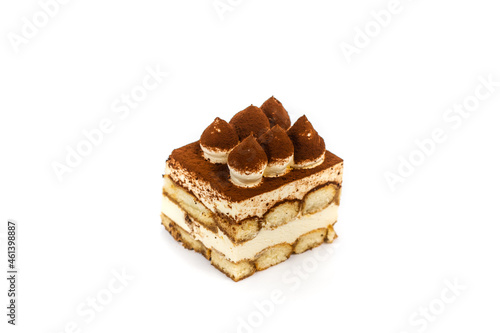 Εκτύπωση καμβά Freshly baked delicious tiramisu isolated on a white background