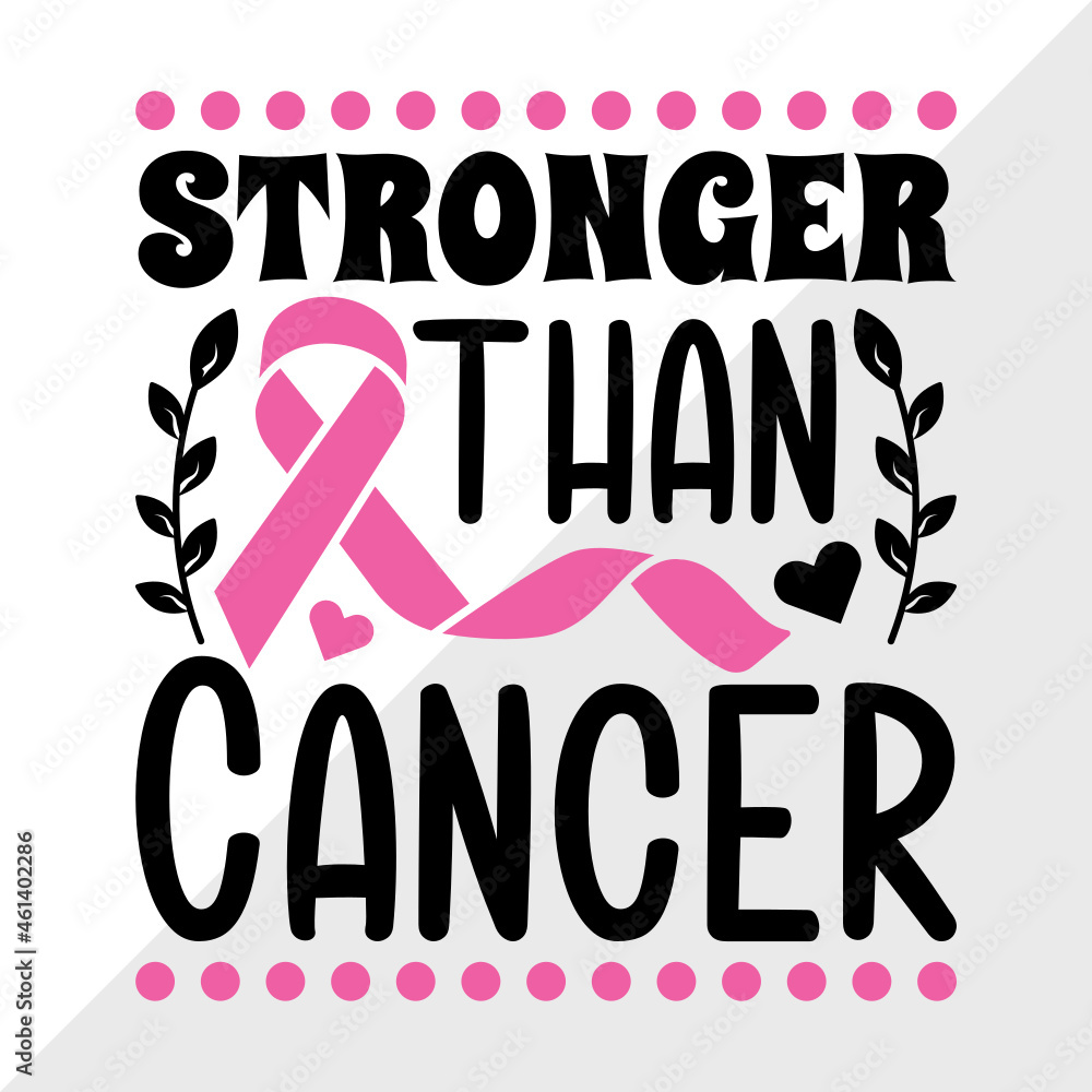 Vetor do Stock: Stronger Than Cancer SVG Cut File | Breast Cancer Svg