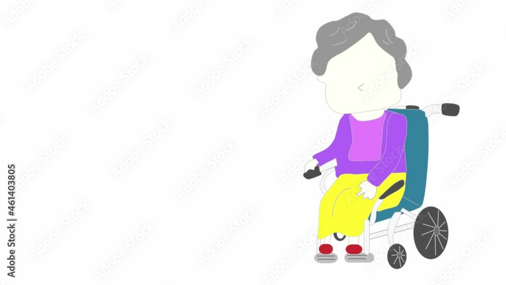 首を楽しく振る高齢者「顔なし」 首を楽しく振る高齢者「顔なし」