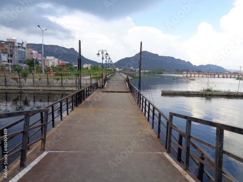 wooden bridge over the river © pankaj