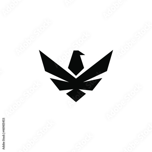 black eagle logo design vector