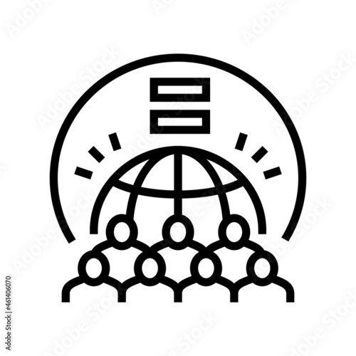 people equality line icon vector. people equality sign. isolated contour symbol black illustration