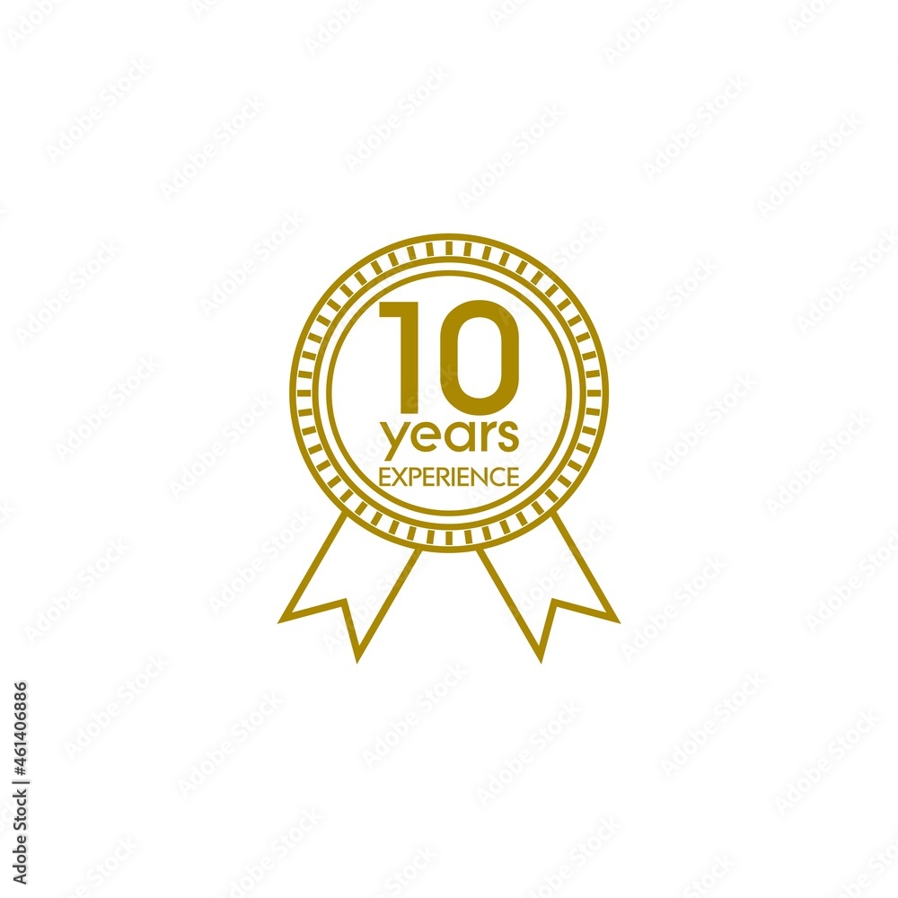10 ten years experience badge icon isolated on white background 10 ten years experience badge icon isolated on white background