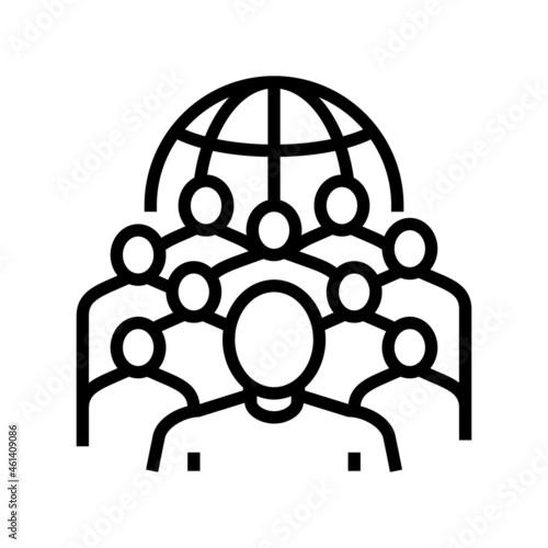 society people line icon vector. society people sign. isolated contour symbol black illustration