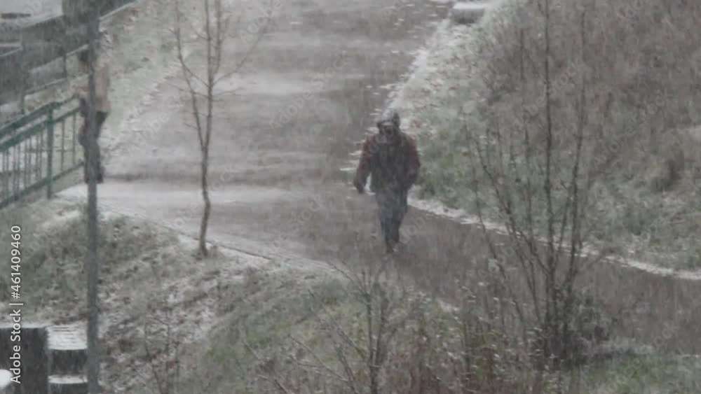 Heavy Snow And People In Winter Storm Heavy Snow And People In Winter Storm