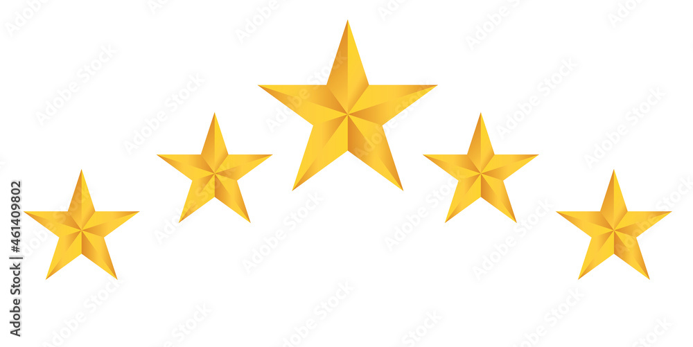 Stars rating icon set. Gold star icon set isolated on a white background Stars rating icon set. Gold star icon set isolated on a white background