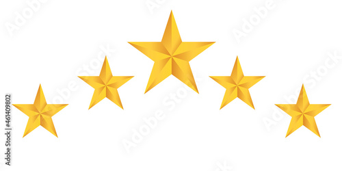 Stars rating icon set. Gold star icon set isolated on a white background