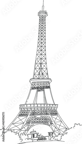 Fototapeta Naklejka Na Ścianę i Meble -  Black and white Eiffel Tower