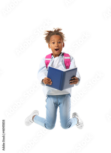 Jumping African-American sc...