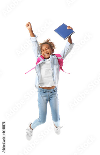 Jumping African-American sc...