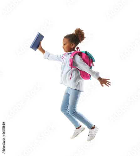 Jumping African-American sc...
