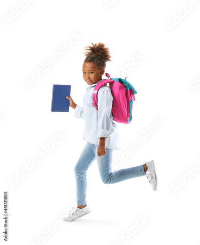 Jumping African-American sc...