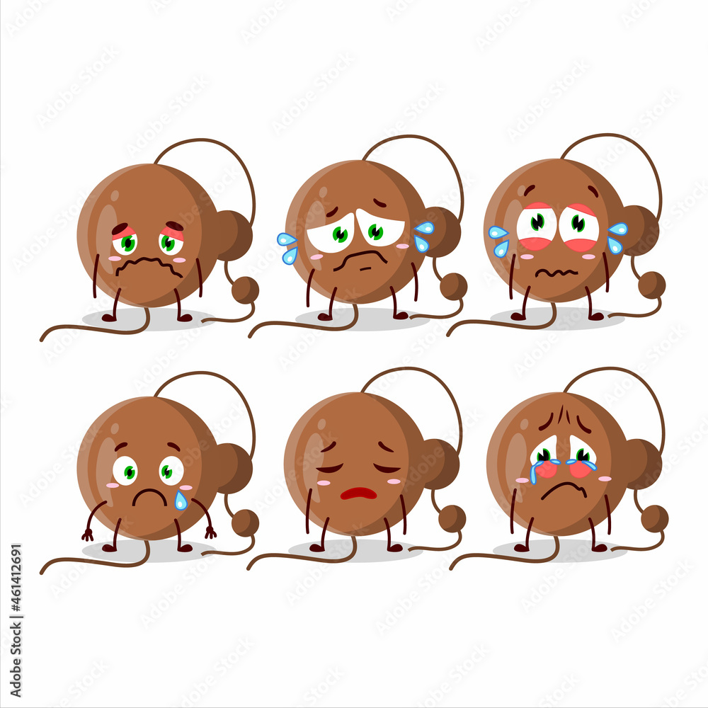 Firecracker ball cartoon character with sad expression Firecracker ball cartoon character with sad expression