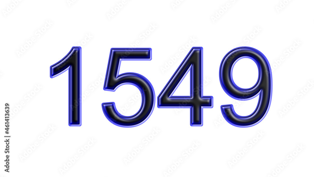 blue 1549 number 3d effect white background blue 1549 number 3d effect white background