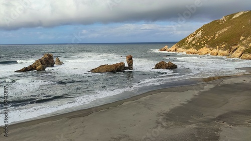 Bayas or Sablon beach, Castrillon municipality, Asturias, Spain