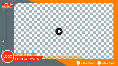 transparent video frame compatible with any platform for video conferencing, livestream 16:9  landscape dimensions with vibrant color mix
