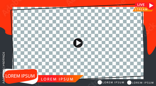 video frame transparent compatible with any platform for video conferencing and live streaming landscape dimension 16:9 with modern color and simple
