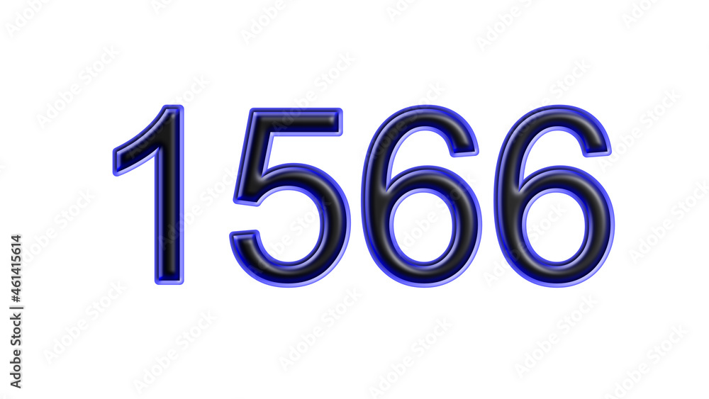 blue 1566 number 3d effect white background blue 1566 number 3d effect white background