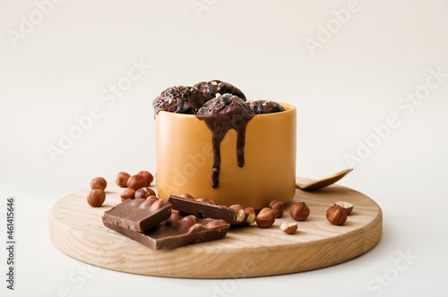 Bowl with delicious chocola...
