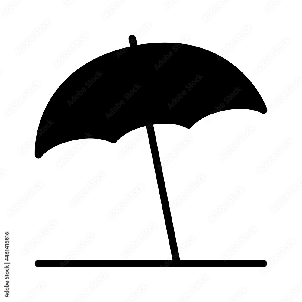Beach umbrella or parasol flat vector icon for apps and websites Beach umbrella or parasol flat vector icon for apps and websites