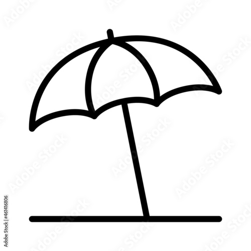 Beach umbrella or parasol line art vector icon for apps and websites