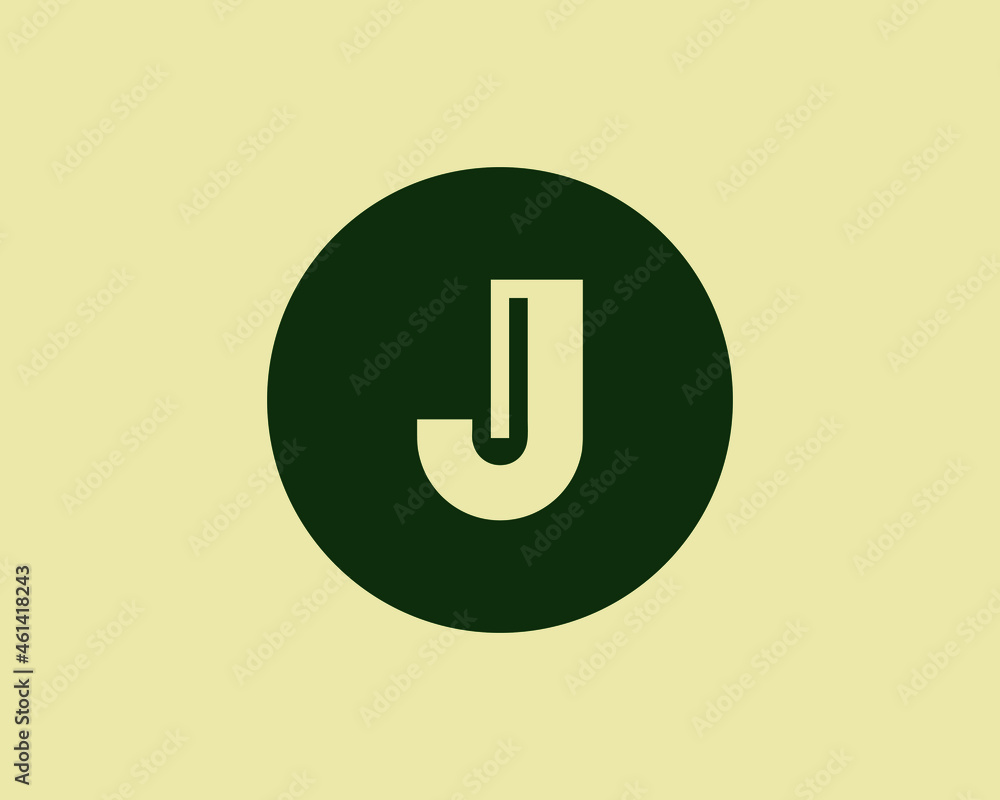 Letter J line art logo design initial concept vector. Letter J in a