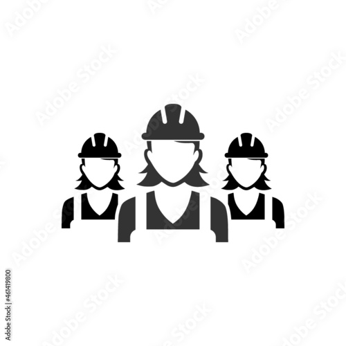 Woman construction team worker icon isolated on white background