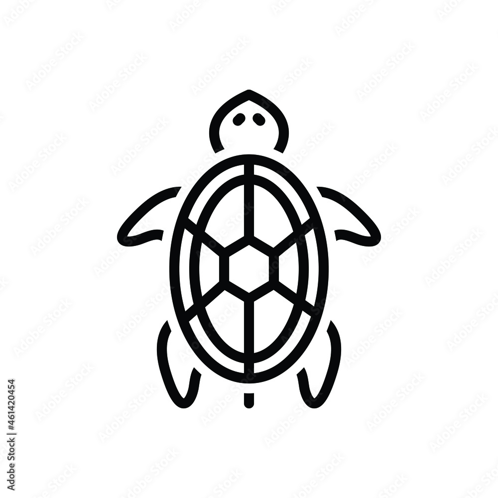 Obraz premium Black line icon for turtle