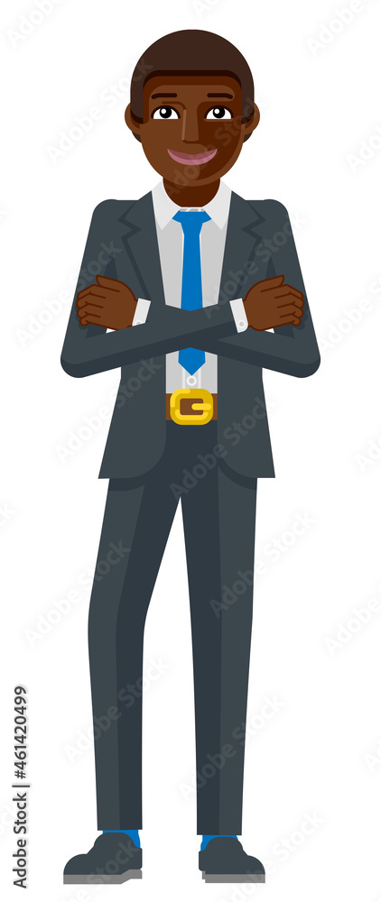 Black Business Man Mascot Concept Black Business Man Mascot Concept