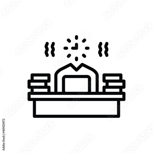 Black line icon for busy