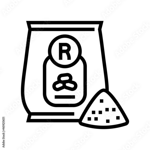 rice flour package line icon vector. rice flour package sign. isolated contour symbol black illustration