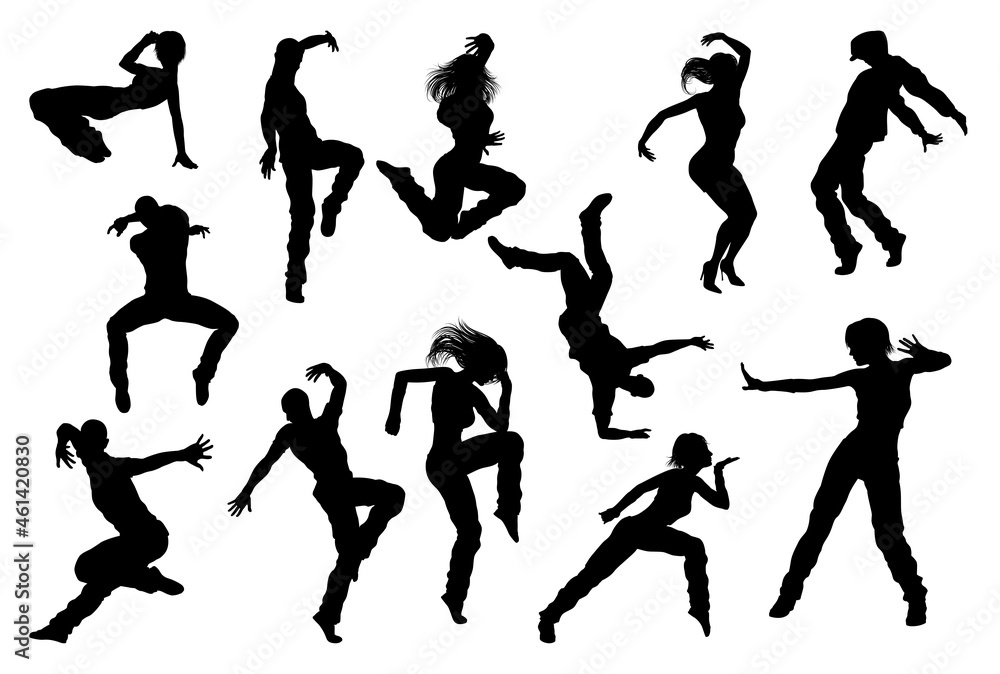Street Dance Dancer Silhouettes