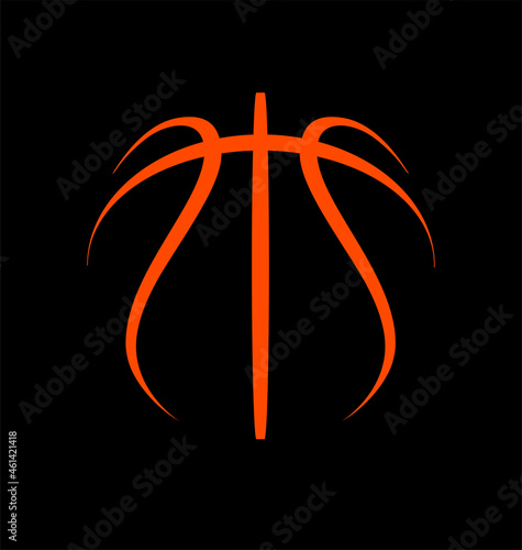 simple classic basketball lineart logo
