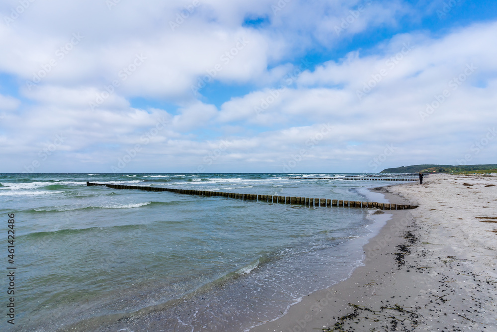 Breakwater at the Baltic Sea on Hiddensee