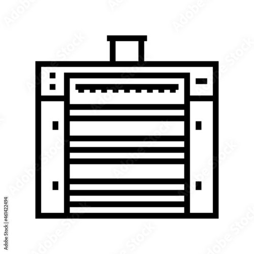 mixing wheat grain factory equipment line icon vector. mixing wheat grain factory equipment sign. isolated contour symbol black illustration