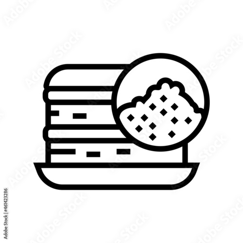 pastry flour line icon vector. pastry flour sign. isolated contour symbol black illustration