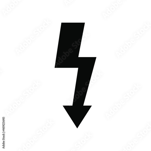 Thunderbolt icon vector. high voltage illustration sing. Lightning symbol.