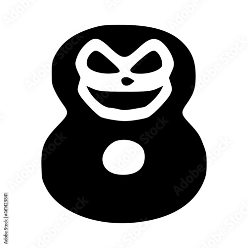 Number 8 mad character, Halloween monster doodle clip art